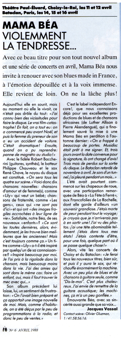 Léo Ferré - Paroles et Musique N°NS6, mensuel d'Avril 1988